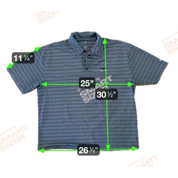 Nike Golf Polo Shirt XXL Raven South Mountain Fair Blue Charcoal Diamond Pattern - Picture 6 of 6